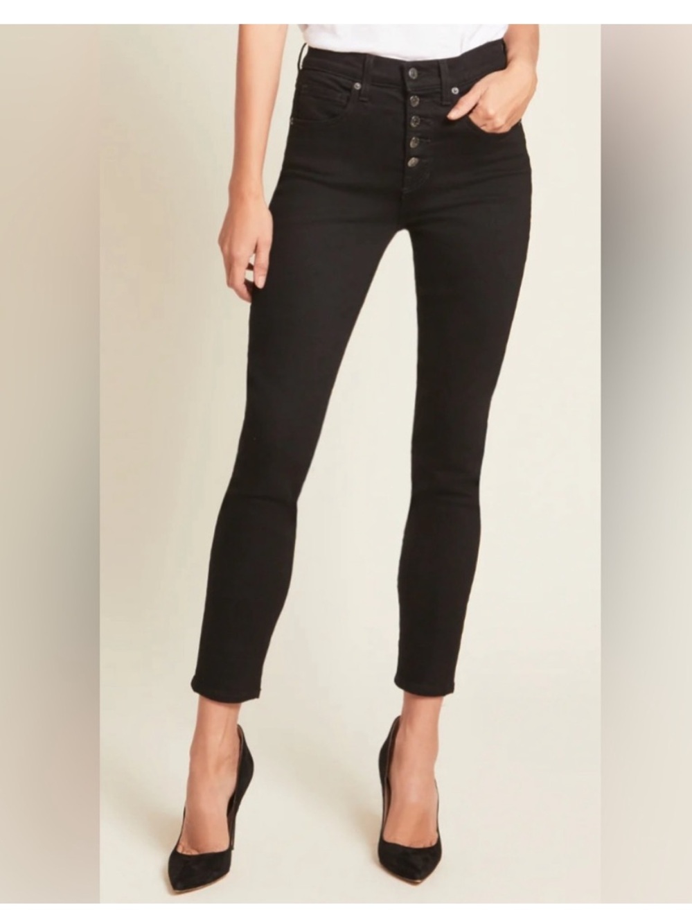 NWT Veronica Beard Debbie Skinny High Rise SecretSkinnyPockets 28/6 Coated Black